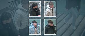 Im Zusammenhang mit einer gefährlichen Körperverletzung in Mitte bittet die Polizei Berlin mit der Veröffentlichung dieser Fotos um Mithilfe bei der Suche nach vier bislang Unbekannten.