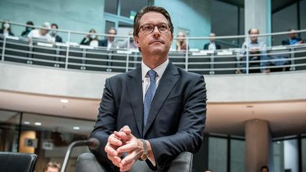 Berlin: Andreas Scheuer (CSU) im Oktober 2020 im Maut-Untersuchungsausschuss des Bundestags.