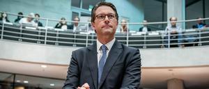 Berlin: Andreas Scheuer (CSU) im Oktober 2020 im Maut-Untersuchungsausschuss des Bundestags.
