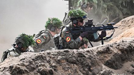Bundeswehrsoldaten während einer Übung in Litauen