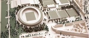 Finaler Entwurf. Zum neuen Jahnsportpark gehören künftig eine Plaza, ein barrierefreies Stadion und zahlreiche Sportplätze.