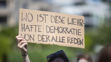 Demonstration für ein AfD-Verbot in Essen.