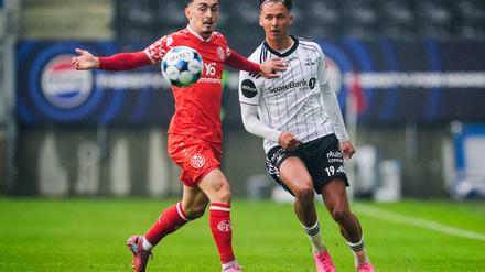 Der FSV Mainz 05 um Paul Nebel (l) zeigte in Trondheim eine schwache Leistung.