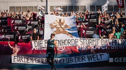 Die Fangruppe „Fraktion Bräune“ beeindruckte bereits am vergangenen Wochenende mit Choreografien und Pyrotechnik. 