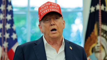 US-Präsident Donald Trump gibt in Washington ein Statement.