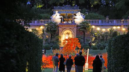 Schlössernacht "Potsdam tanzt" 2025. Ausgerichtet von der Kultur im Park GmbH. Seit 1990 ist der Park Sanssouci mit seinen Terrassenanlagen Teil des UNESCO Weltkulturerbe.