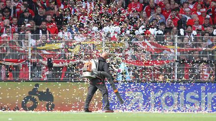 Bei Union gab es schon zu Beginn des Spiels gegen den VfB Stuttgart Konfetti – später folgten dann auch noch die Tore.