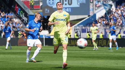 Niklas Kolbe erlebte gegen Darmstadt 98 ein bittersüßes Startelfdebüt für Hertha BSC. 