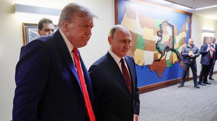 US-Präsident Donald Trump mit dem russischen Präsidenten Wladimir Putin beim Treffen in Alaska.