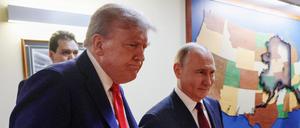 US-Präsident Donald Trump mit dem russischen Präsidenten Wladimir Putin beim Treffen in Alaska.