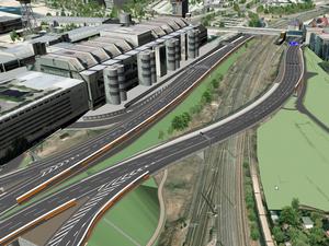 Visualisierung des Ersatzneubaus der Ringbahnbrücke