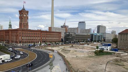 Blick auf das Baufeld für das künftige Quartier am Molkenmarkt.