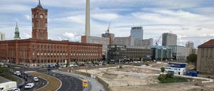 Blick auf das Baufeld für das künftige Quartier am Molkenmarkt.