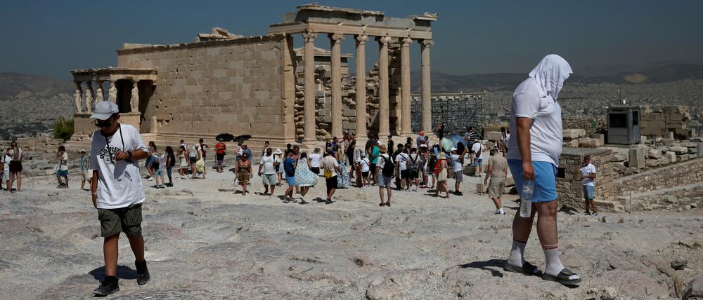 Hitze und Trockenheit auch auf der Akropolis in Athen.