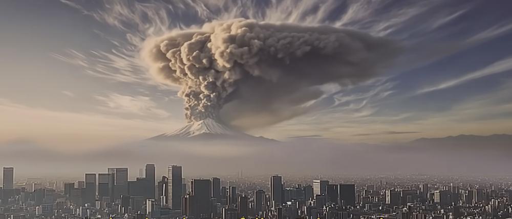 Beim letzten Ausbruch des Mount Fuji im Jahr 1707 dauerte der Ascheregen zwei Wochen und löste eine Hungerkatastrophe aus.