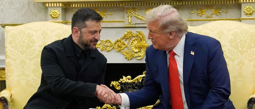 Vergangene Woche empfing US-Präsident Donald Trump (r.) den ukrainischen Präsidenten Wolodymyr Selenskyj im Weißen Haus.