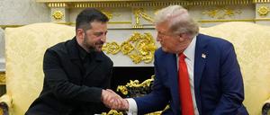 Vergangene Woche empfing US-Präsident Donald Trump (r.) den ukrainischen Präsidenten Wolodymyr Selenskyj im Weißen Haus.