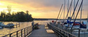 Seebrücke Kladow, gesperrt. 