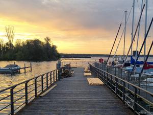 Seebrücke Kladow, gesperrt. 
