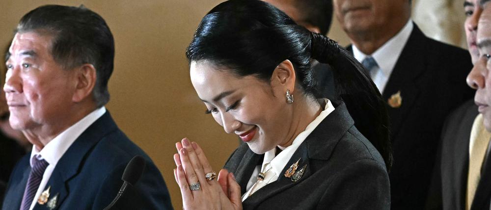 Thialands bisherige Ministerpräsidentin Paetongtarn Shinawatra nach ihrer Absetzung.