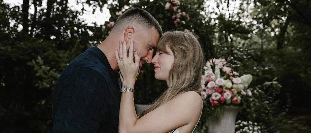 TAYLOR SWIFT and TRAVIS KELCE announced their engagement on Instagram Tuesday, sharing photos of their garden proposal.