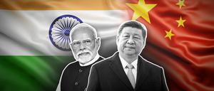 Indiens Premierminister Narendra Modi (l.) und Chinas Präsident Xi Jinping.