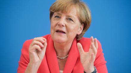 Ex-Bundeskanzlerin Angela Merkel (CDU) am 31. August in der traditionellen Sommer-Pressekonferenz in Berlin als sie ihren berühmten Satz „Wir schaffen das“ gesagt hat. 