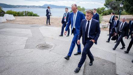 Trafen sich im südfranzösischen Toulon: Kanzler Merz (l.) und Frankreichs Präsident Macron