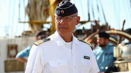 Jan Christian Kaack steht auf dem Schulschiff „Gorch Fock“. 