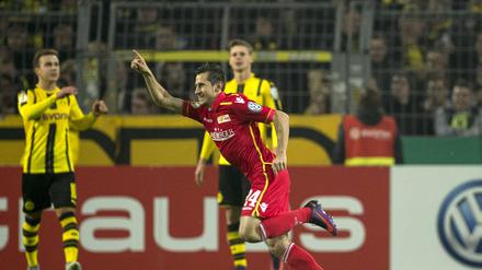 Steven Skrzybski war für das emotionalste Highlight bei Unions Gastspielen in Dortmund verantwortlich.
