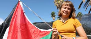 Die schwedische Aktivistin Greta Thunberg vor dem Start der Global Sumud Flotilla gen Gazastreifen.