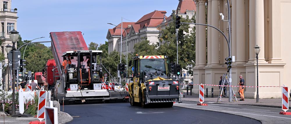Die Sanierung der Schopenhauerstraße in Potsdam läuft.