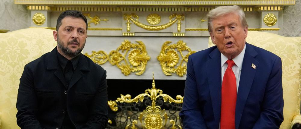 Der ukrainische Präsident Wolodymyr Selensky am 18. August mit seinem US-amerikanischen Amtskollegen Donald Trump im Weißen Haus.