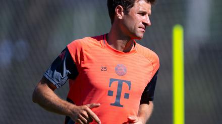 Thomas Müller trainierte am Dienstag beim FC Bayern. (Archivbild)
