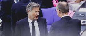 Robert Habeck, Bündnis 90/Die Grünen und Bundeskanzler Friedrich Merz (CDU).
