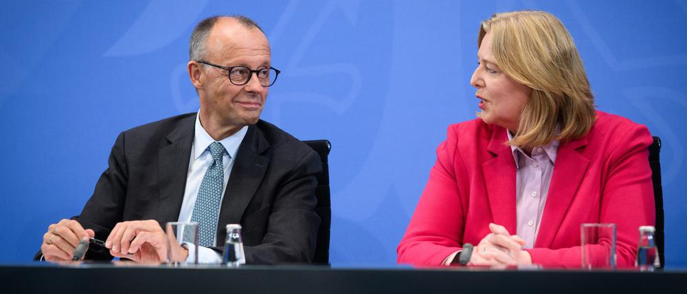 Bundeskanzler Friedrich Merz und Arbeitsministerin Bärbel Bas