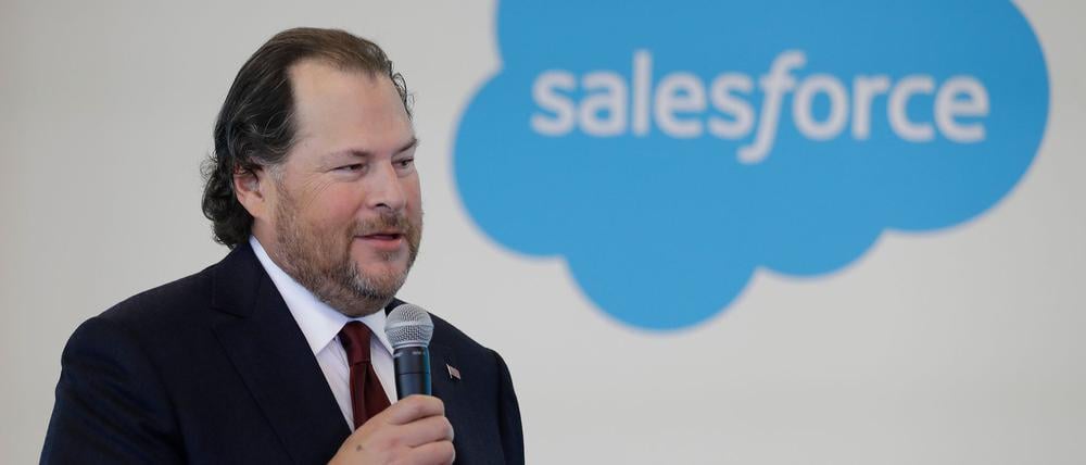 Die Vision von Salesforce-Chef Marc Benioff ist, den Kundendienst mit Hilfe von KI umzukrempeln. (Archivbild)