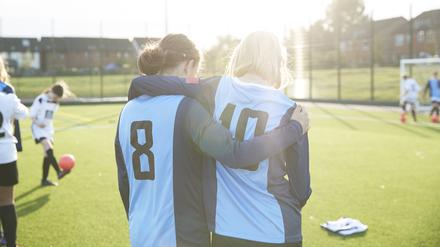 Fußballspielerinnen in Großbritannien.