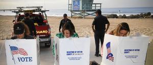 Wahlstation in Venice Beach in Los Angeles bei der US-Wahl 2018.