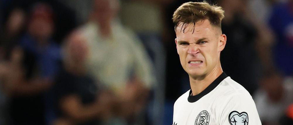 Der Kapitän ist erkennbar nicht erfreut. Joshua Kimmich haderte mit dem Auftritt seines Teams.