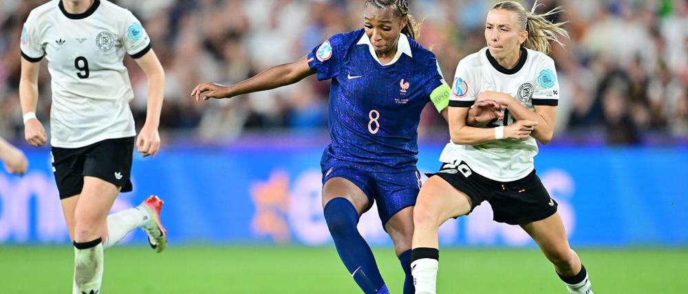 Stark am Ball: Frankreichs Mittelfeldstrategin Grace Geyoro, die im EM-Viertelfinale gegen Deutschland traf.