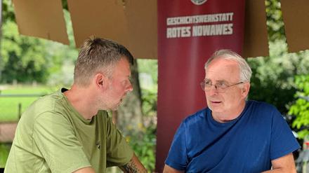 Christian Raschke und Uwe Klett von der Geschichtswerkstatt Rotes Nowawes e.V.