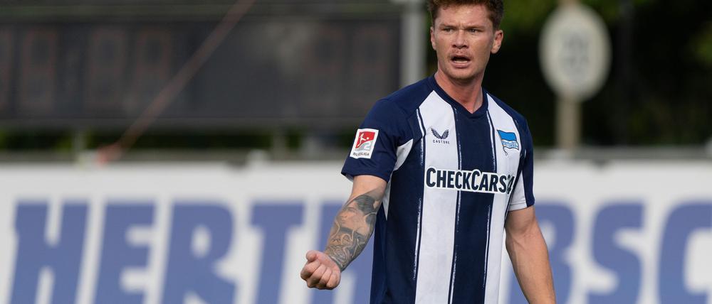 Sebastian Grönning erzielt das Führungstor für Hertha. (Archivbild)
