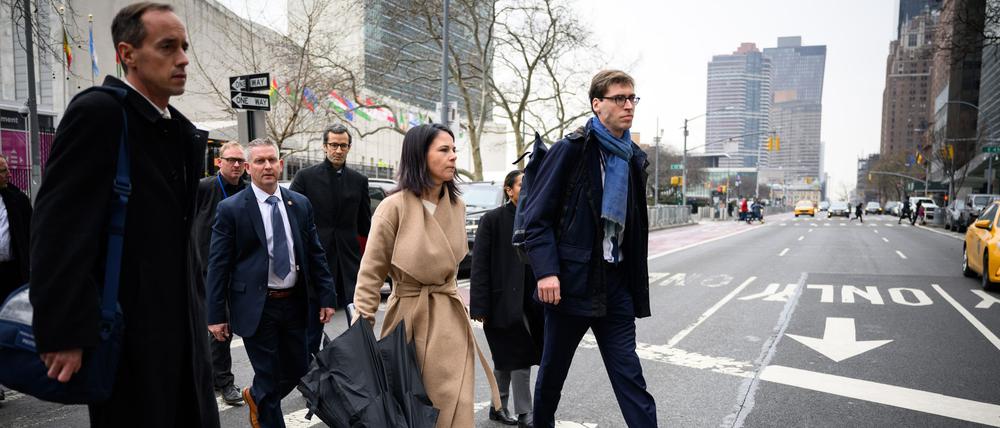 Ex-Außenministerin Baerbock 2024 bei einem Besuch in New York. (Archivbild)