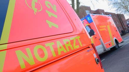 Ein Notarzt-Fahrzeug und ein Rettungswagen stehen an einer Einsatzstelle. (Symbolbild)