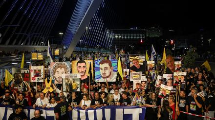 Israelischer Protest für einen Geisel-Deal und das Ende des Gaza-Krieges.