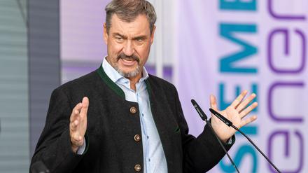 CSU-Chef Markus Söder am 5. September bei einem Termin von Siemens Energy in Nürnberg.