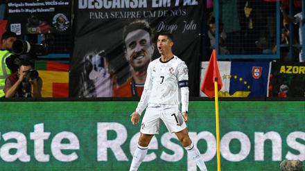Cristiano Ronaldo widmete sein 139. Tor im Nationaltrikot Diogo Jota
