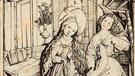 Der Kupferstich „Die Verkündigung“ des Meisters ES (um 1450) wird in Gotha vermisst.
