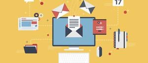 Flat design concepts for send or receive email marketing, business communication and marketing, analytics and business strategy in vector design.